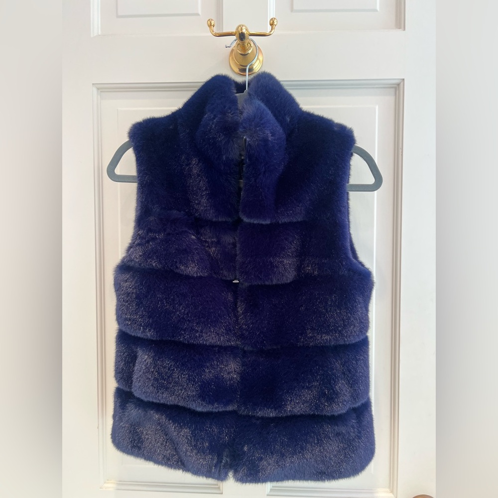 Generation Love Deep Blue Faux Fur Vest